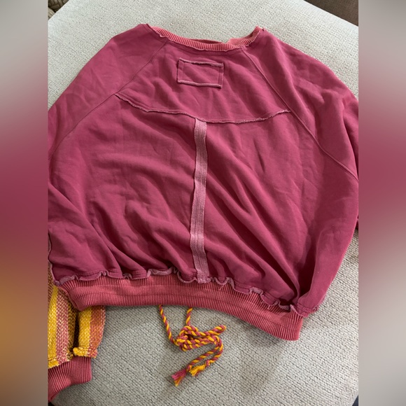 Free People We The Free Stripe Cuff Pullover XS - Picture 6 of 7